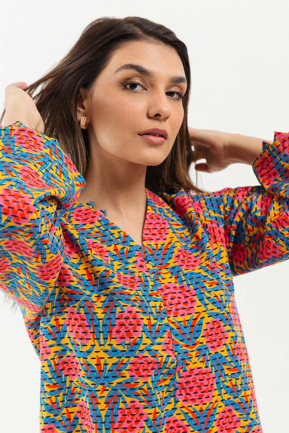 Printed Khaddar Shirt (Pret)