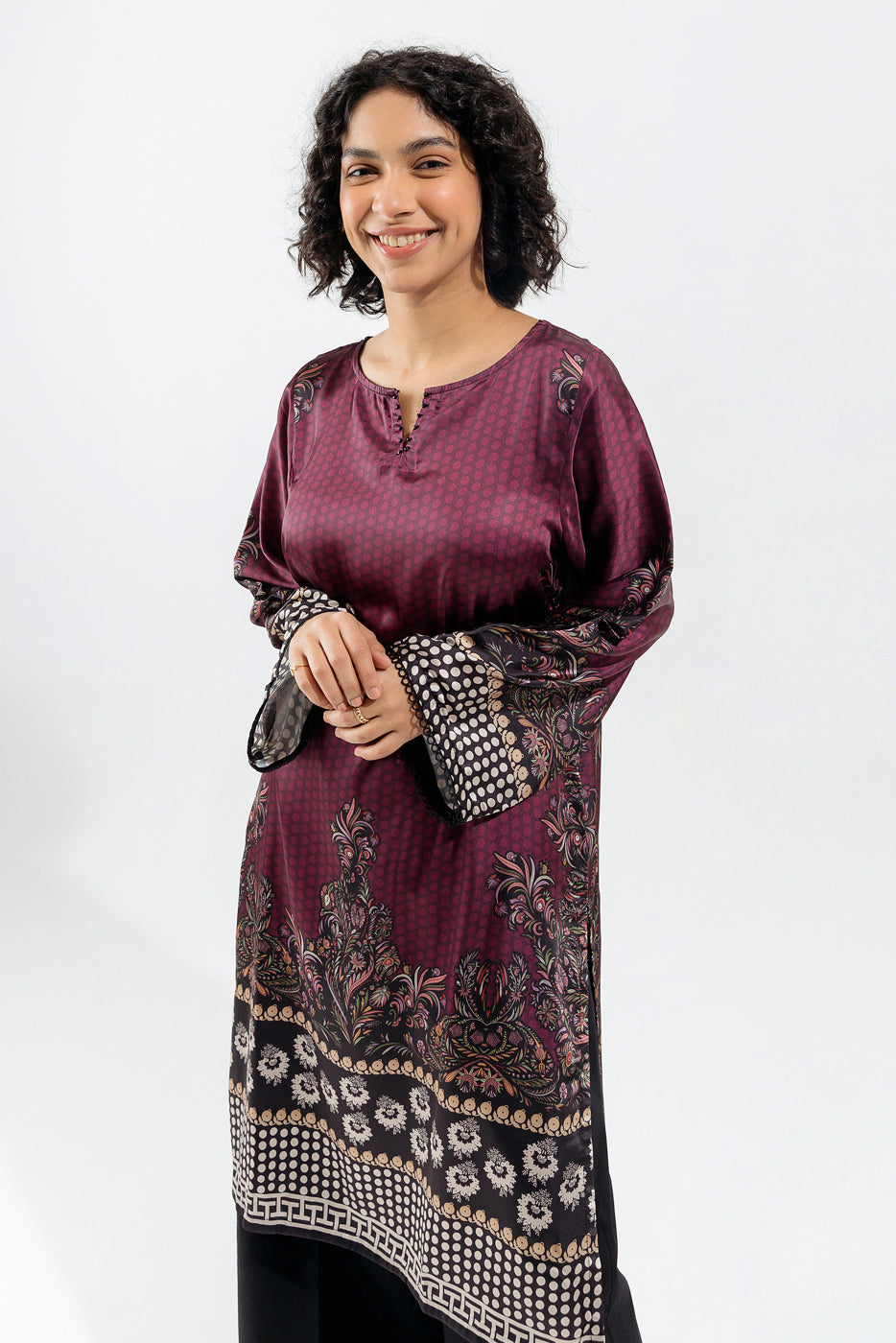 Printed Printed Crepe Shirt (Luxury Pret)
