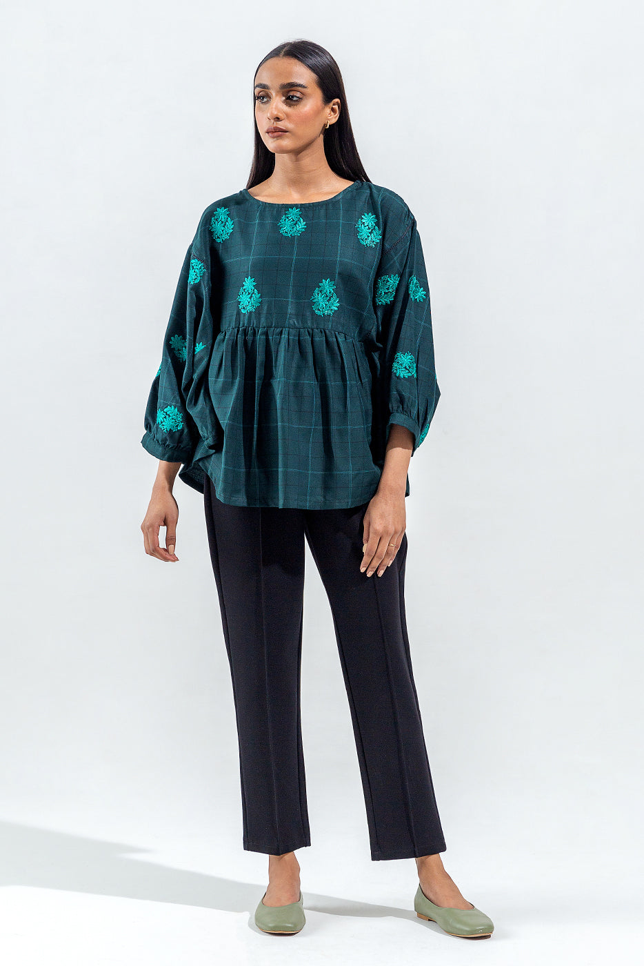 Embroidered Yarn Dyed Top (Pret)