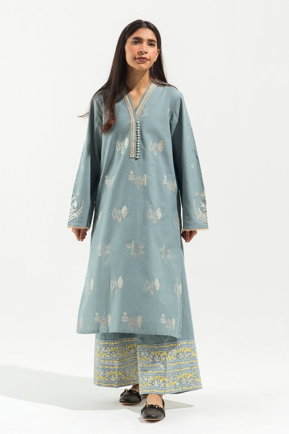 Embroidered Shirt With Pants