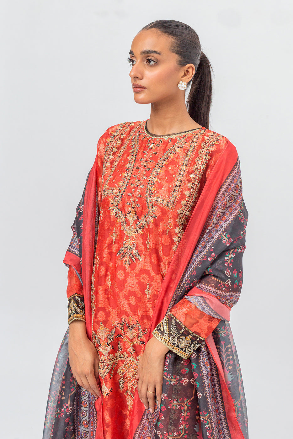 2 Piece Embroidered Jacquard Suit (Luxury Pret)