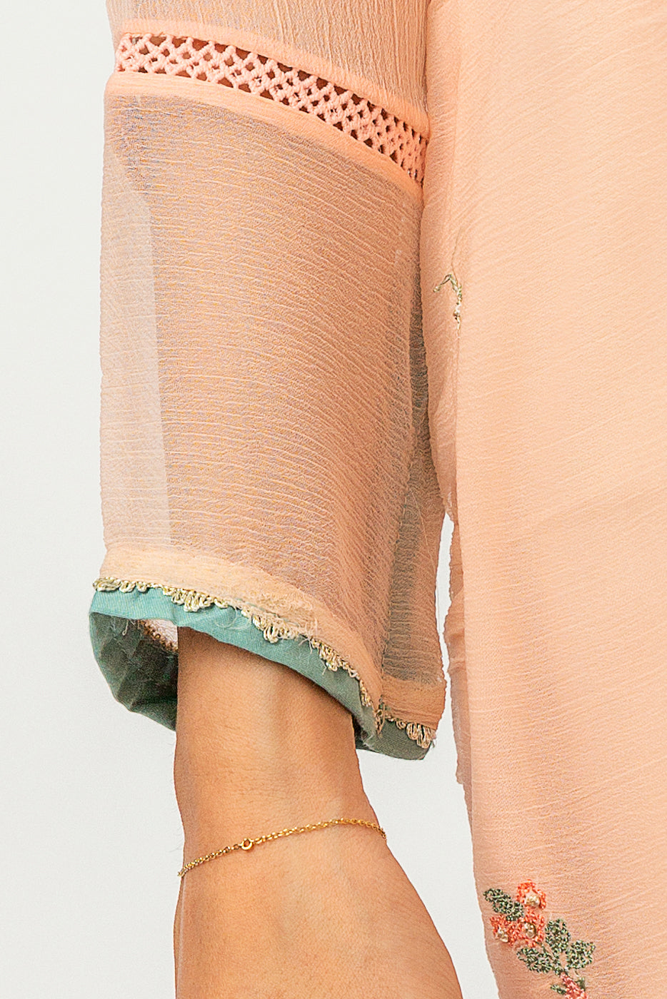 Plain Chiffon Dupatta with Trimmings