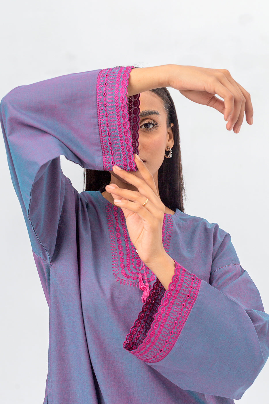 Plain Chiffon Dupatta with trimming