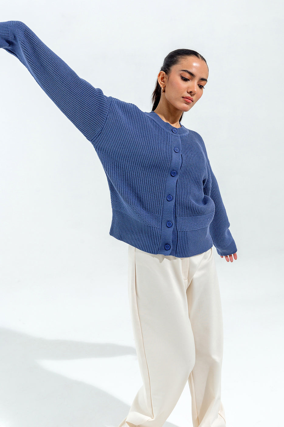 Plain silk trousers