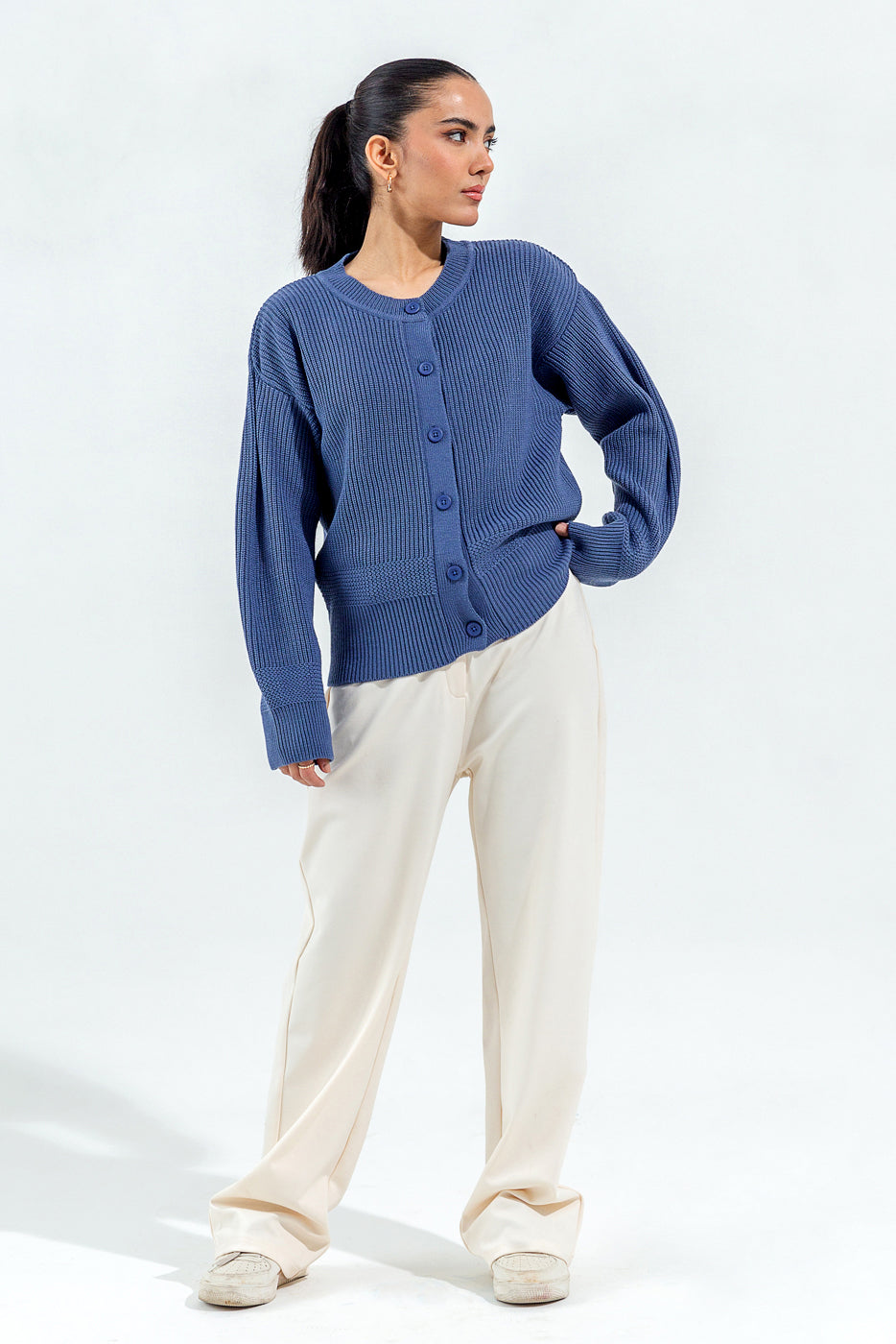 Plain silk trousers