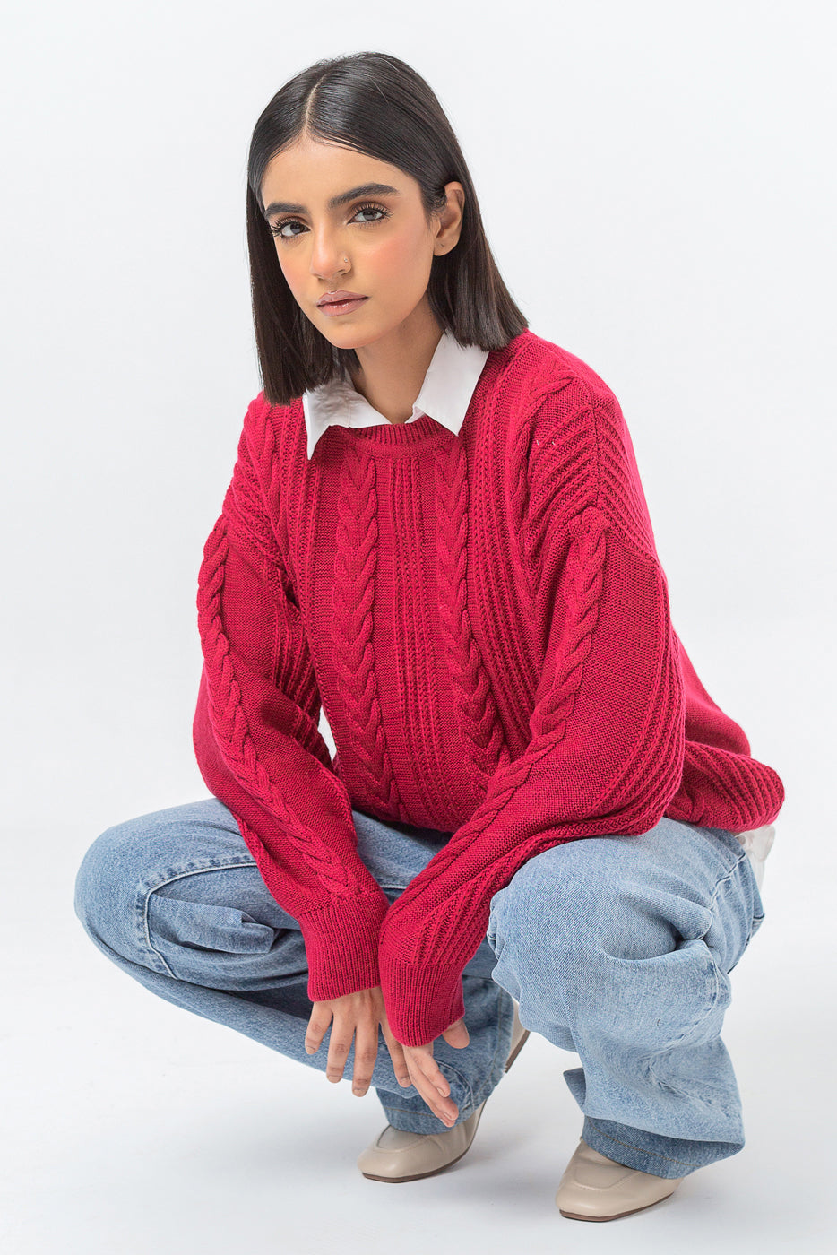 Crimson Pullover Sweater