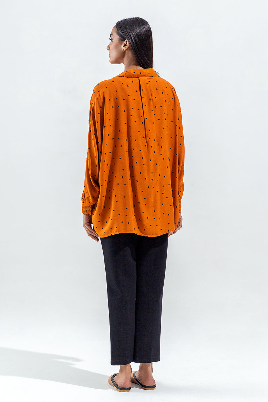 Orange And Black Polka Dot Shirt