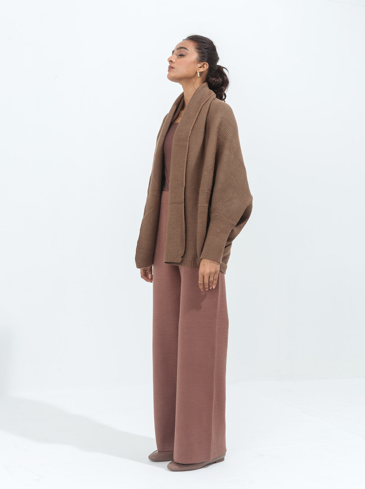 Dark Beige Batwing Shrug