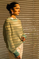 Green Mixed Yarn Pullover Sweater
