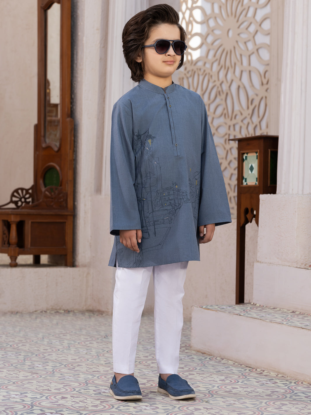 Grey Blended Kurta - ALBY-K-007