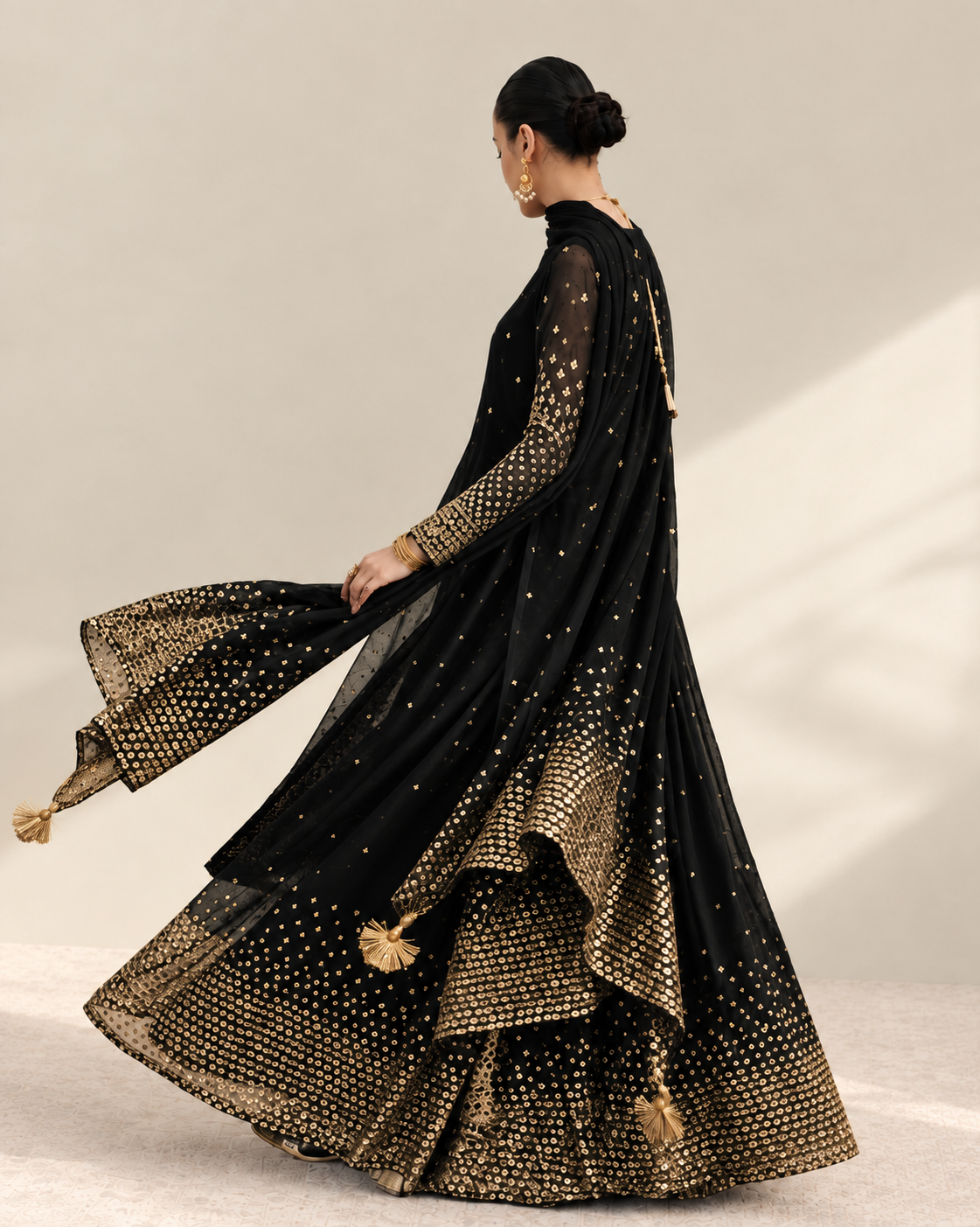 BLACK AFSANA   3-Piece Suit For Women