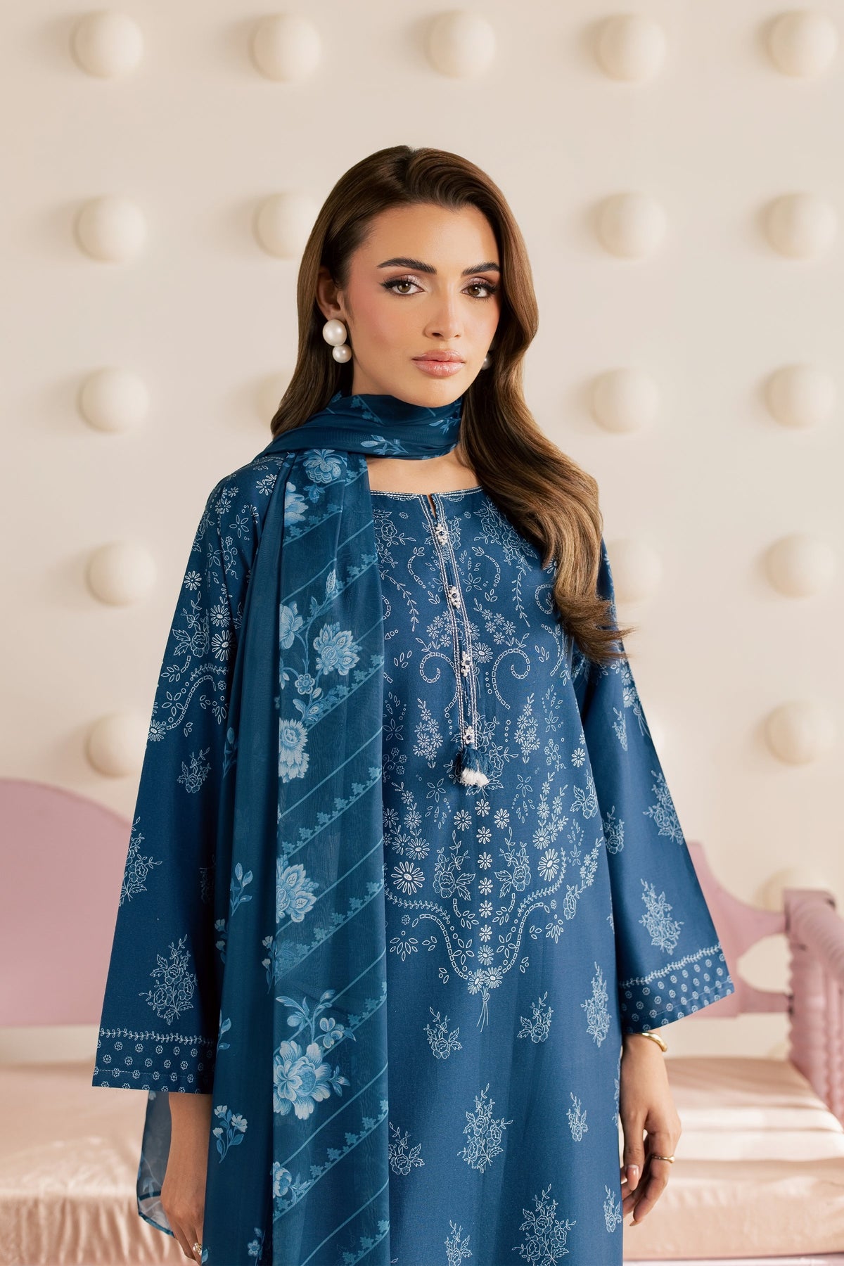 Blue Day 3Pc - Printed Cambric Pret