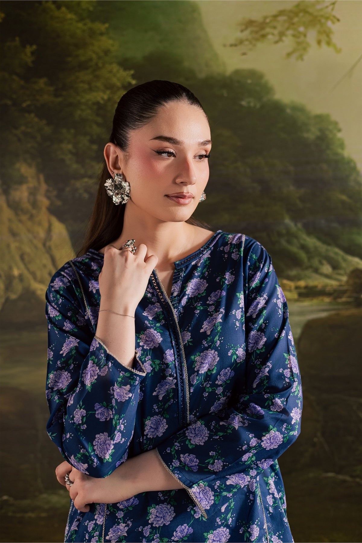 Blue Leah 2Pc - Printed Lawn Dress