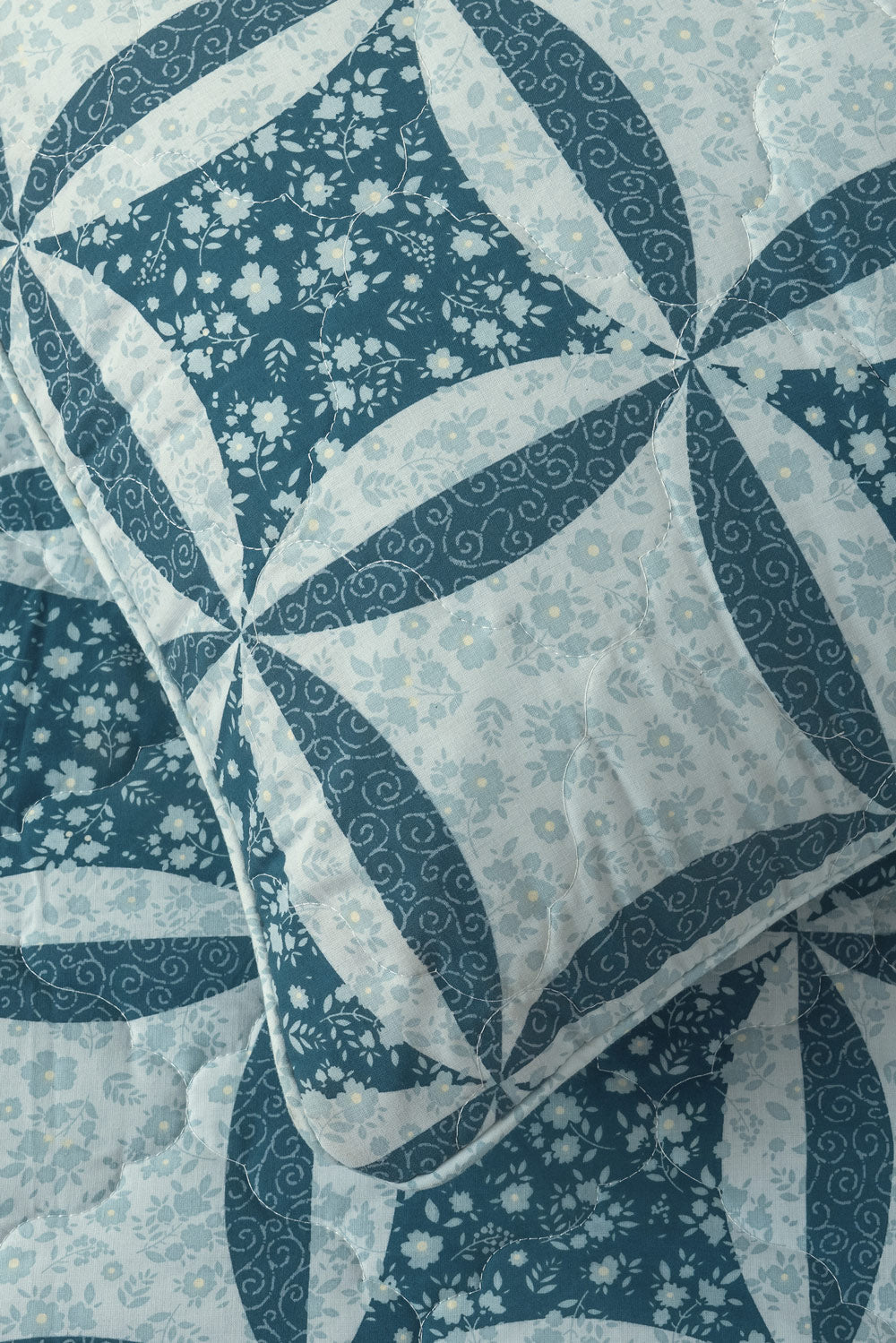 Blue Patch Bed Throw