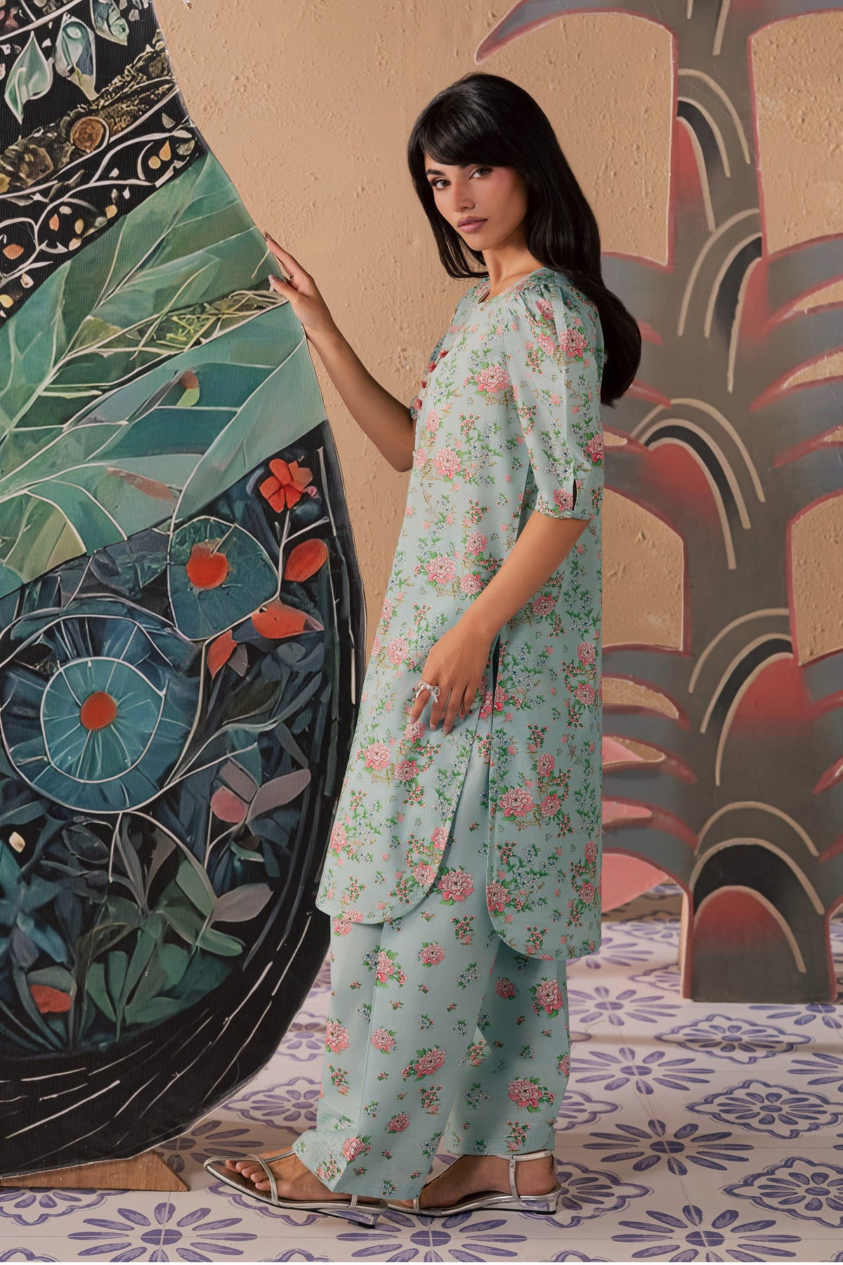 Blue Zerin 2Pc - Printed Lawn Dress