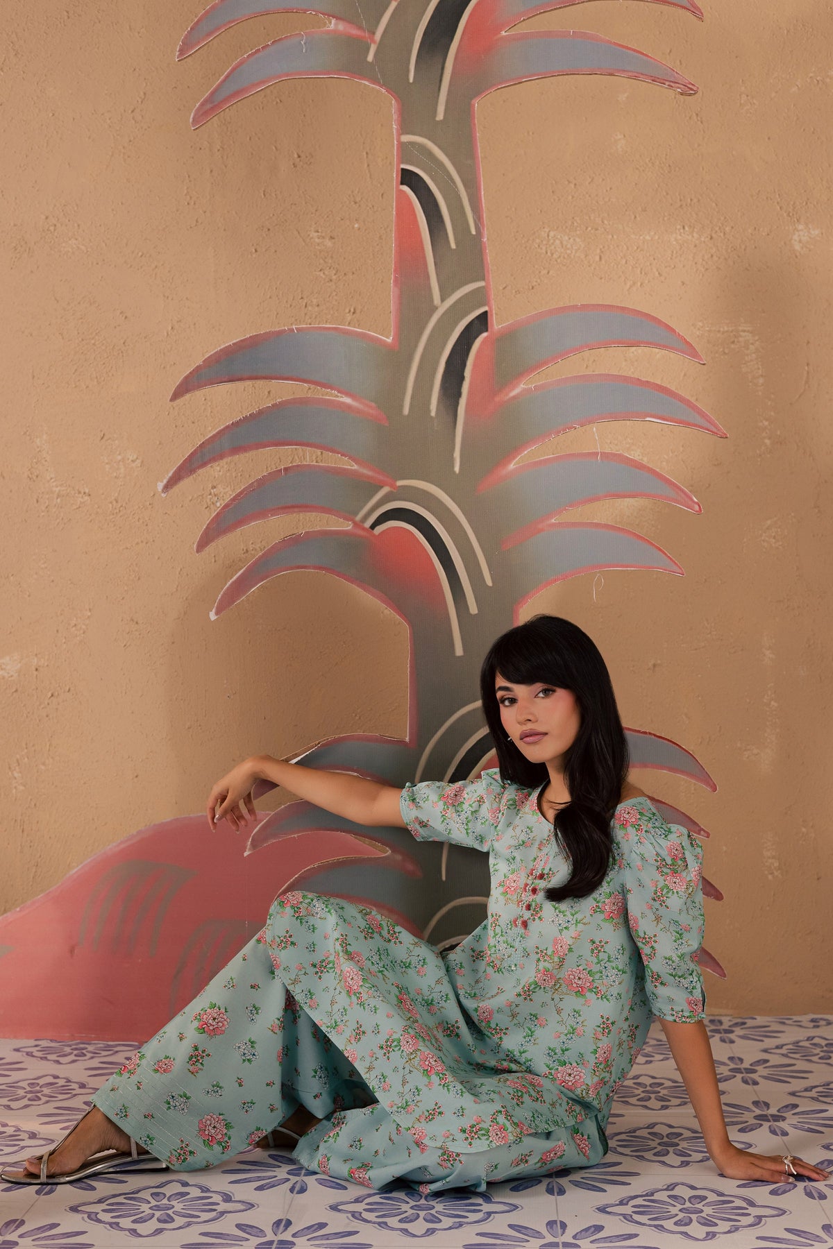 Blue Zerin 2Pc - Printed Lawn Dress