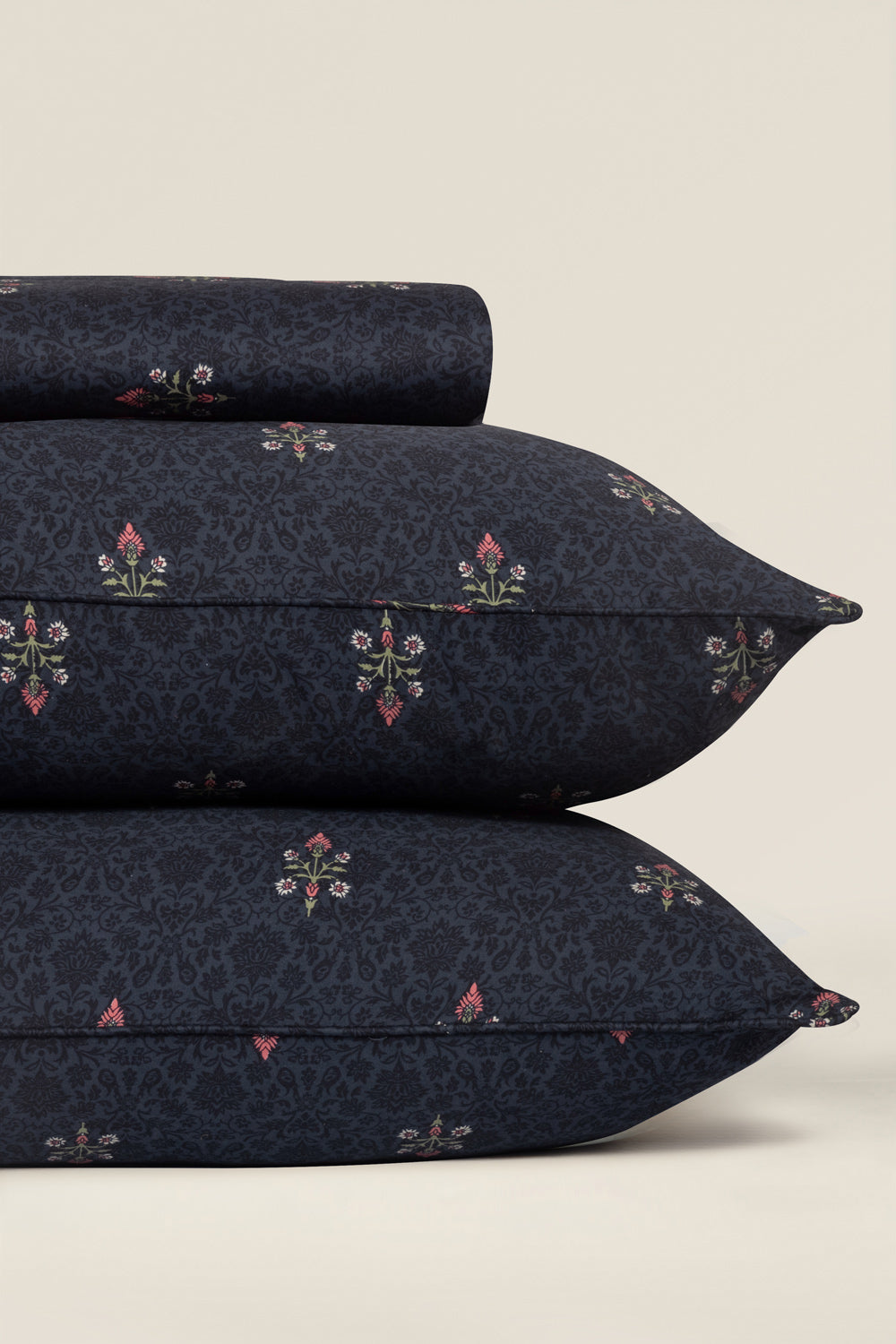 Blue Jewel Embroidered Bed Sheet Set
