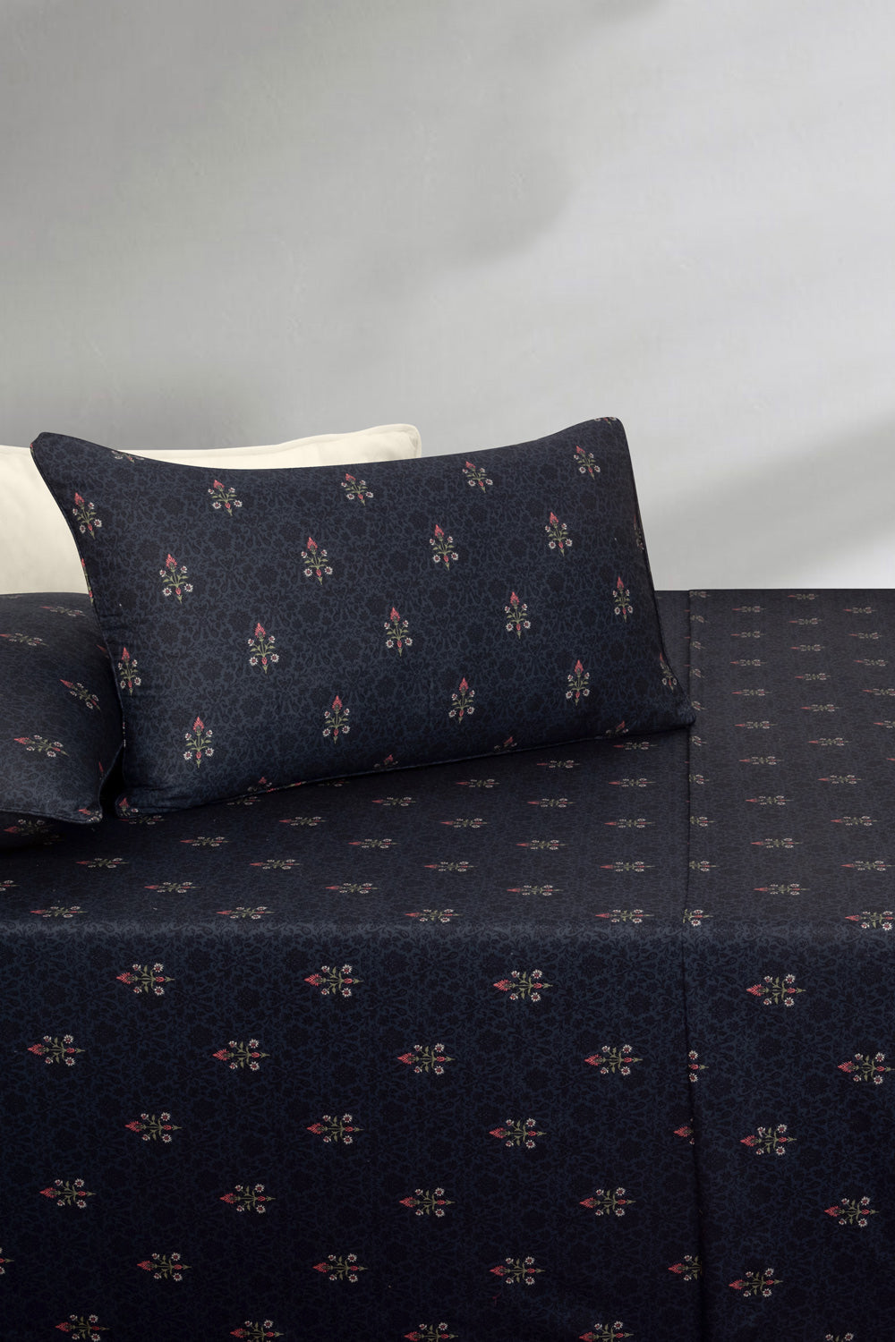 Blue Jewel Embroidered Bed Sheet Set