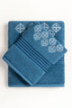 Blue Steel Embroidered Towel