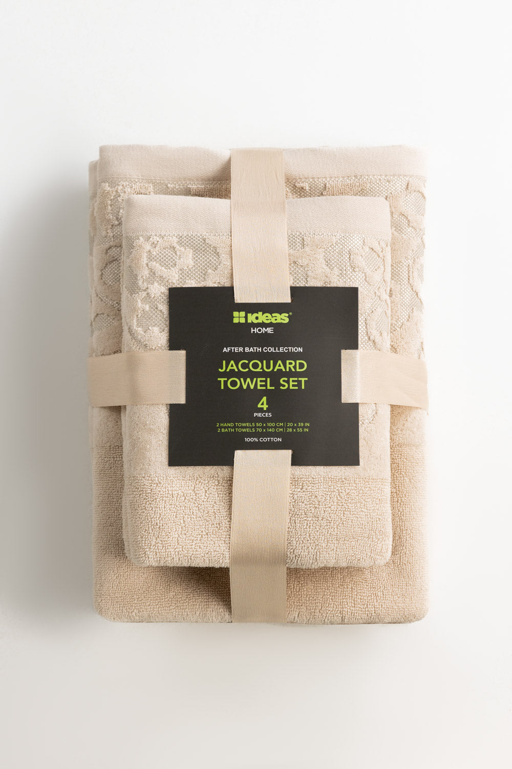Bone 4pcs Jacquard Dyed Towel Set