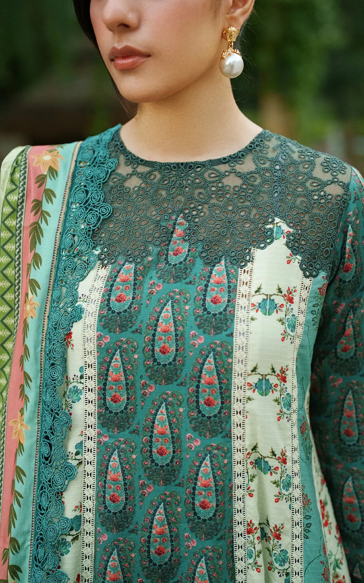 Botanical Breeze-MWL25-10 | 3pcs Embroidered Stitched Suit