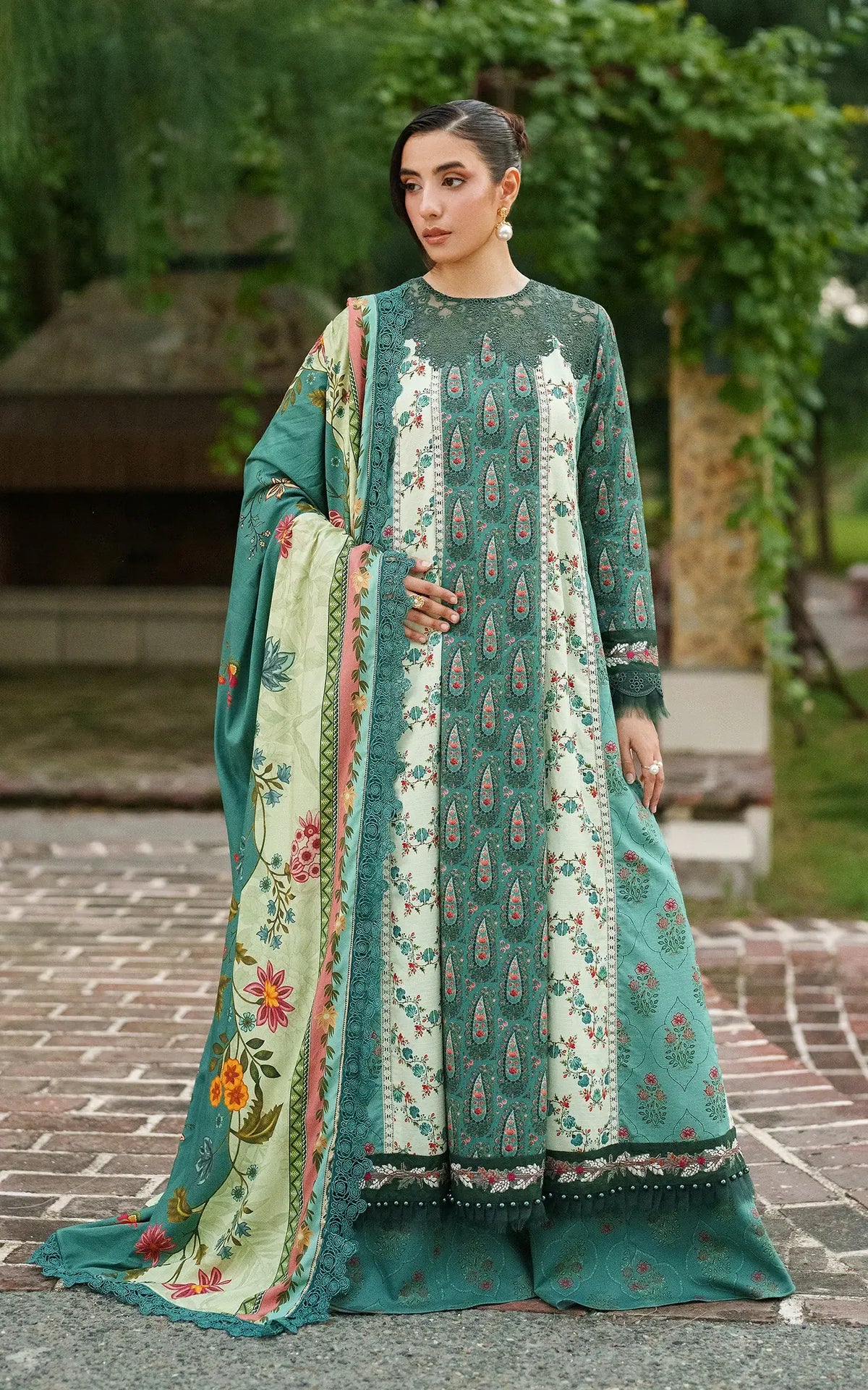 Botanical Breeze-MWL25-10 | 3pcs Embroidered Stitched Suit
