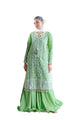 3 Piece Embroidered Lawn Suit With Neckline, Bunches And Silk Dupatta