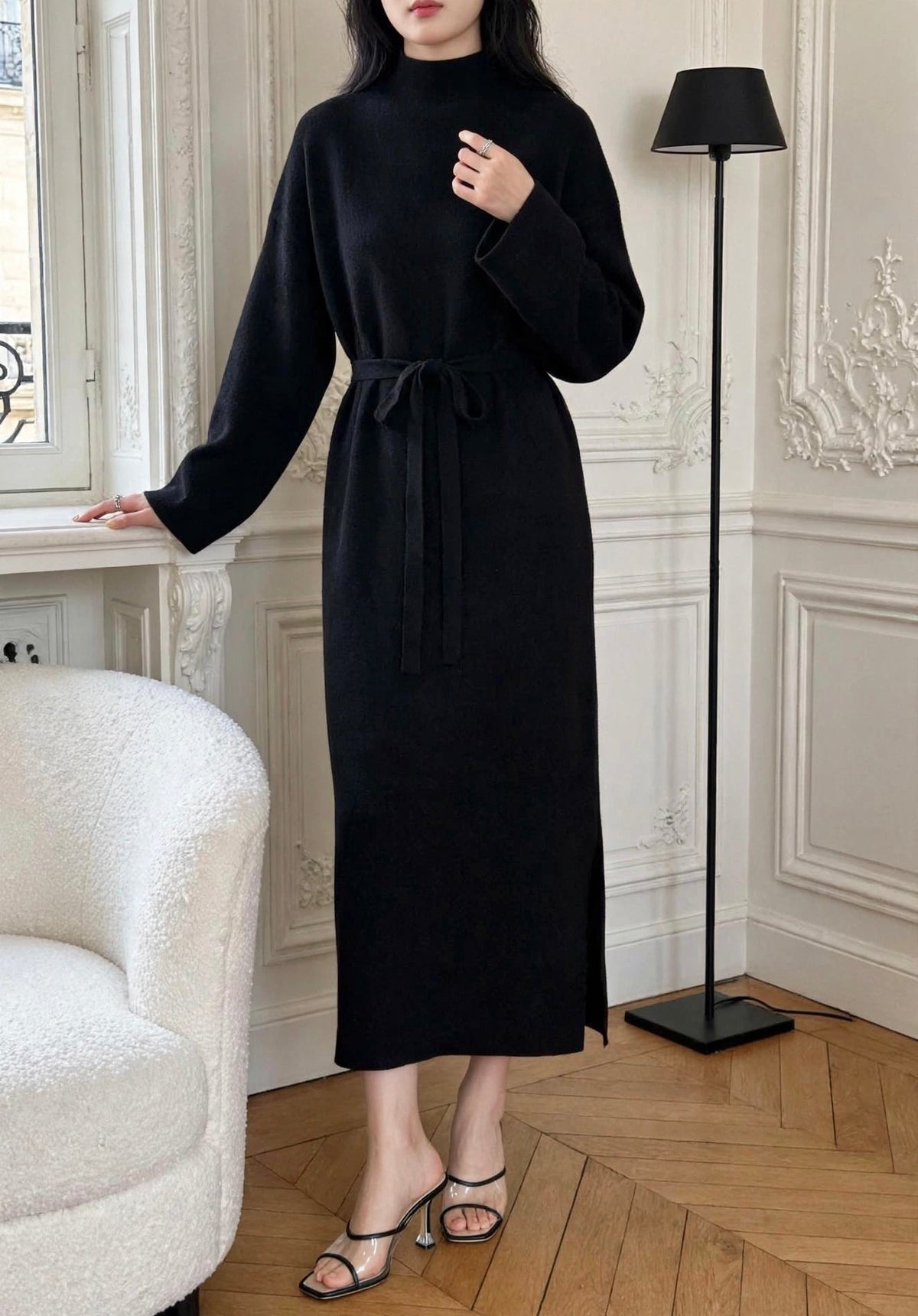 Liya Cable Knit Dress with Belt