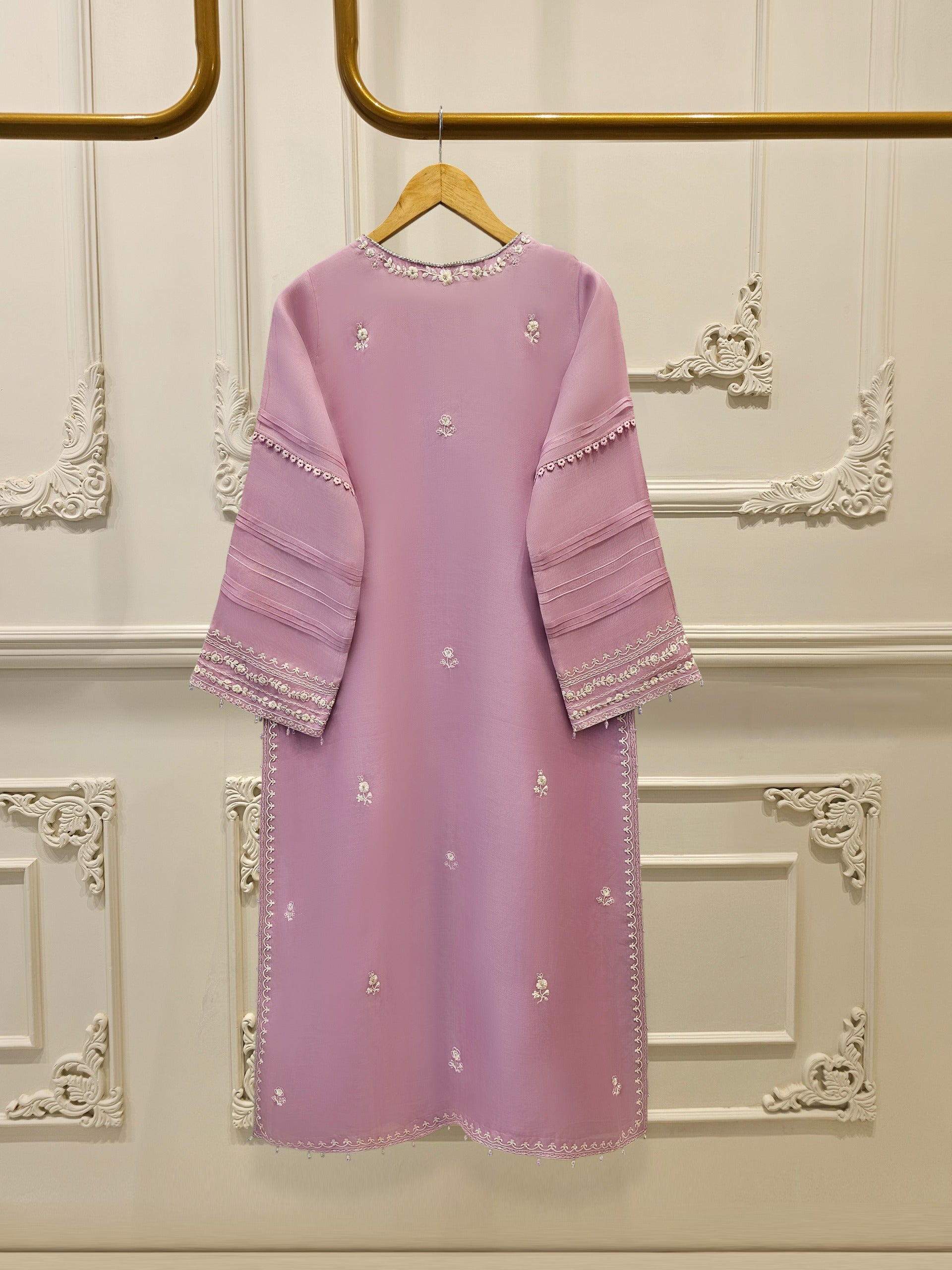 Pure Organza Embroidered Suit S111626