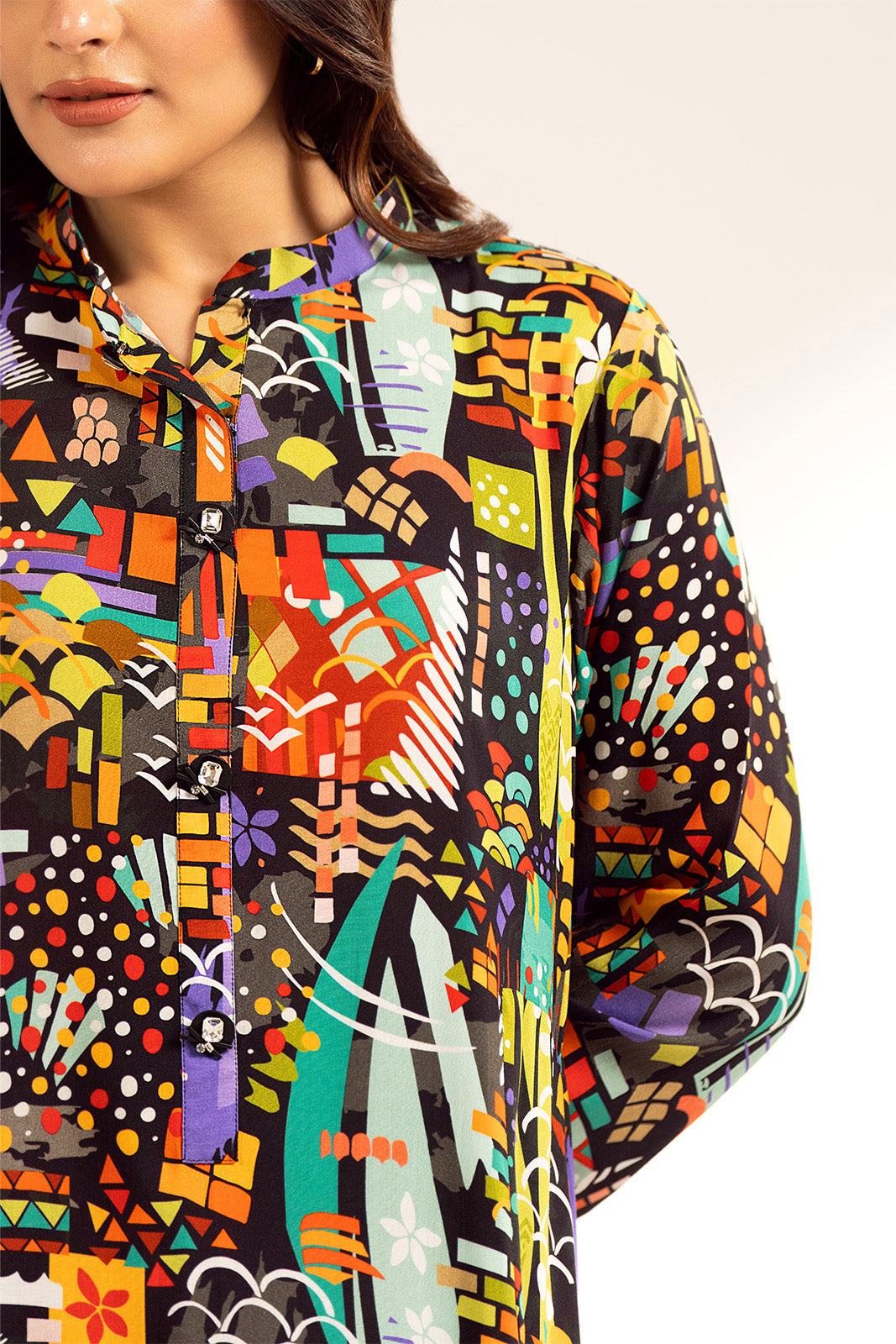 1 Piece Printed Viscose Linen Printed Shirt (CF0171)