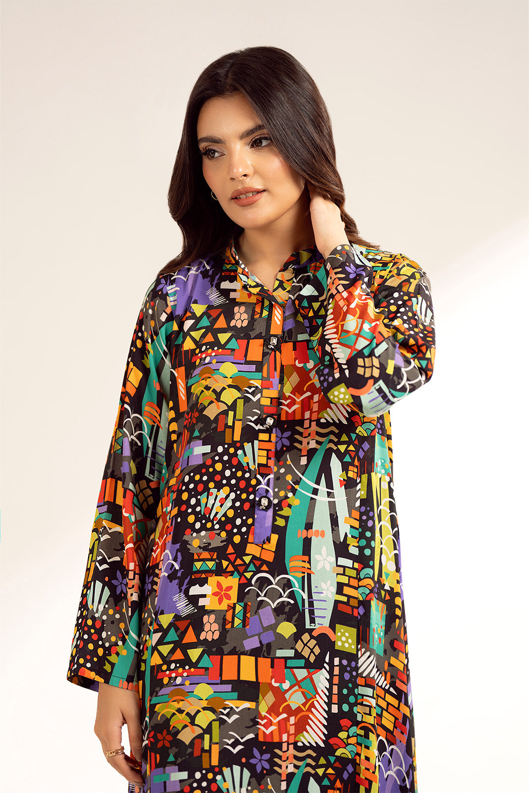 1 Piece Printed Viscose Linen Printed Shirt (CF0171)