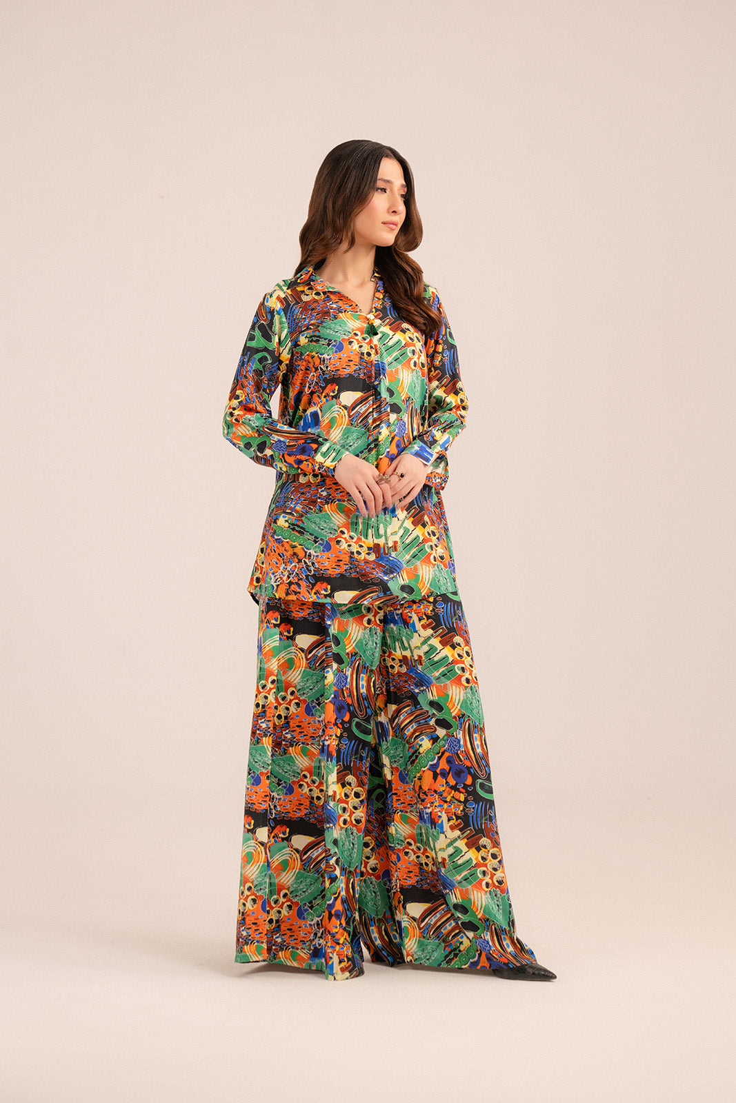 2 Piece Linen Solid Shirt/Bottom (CF0172)