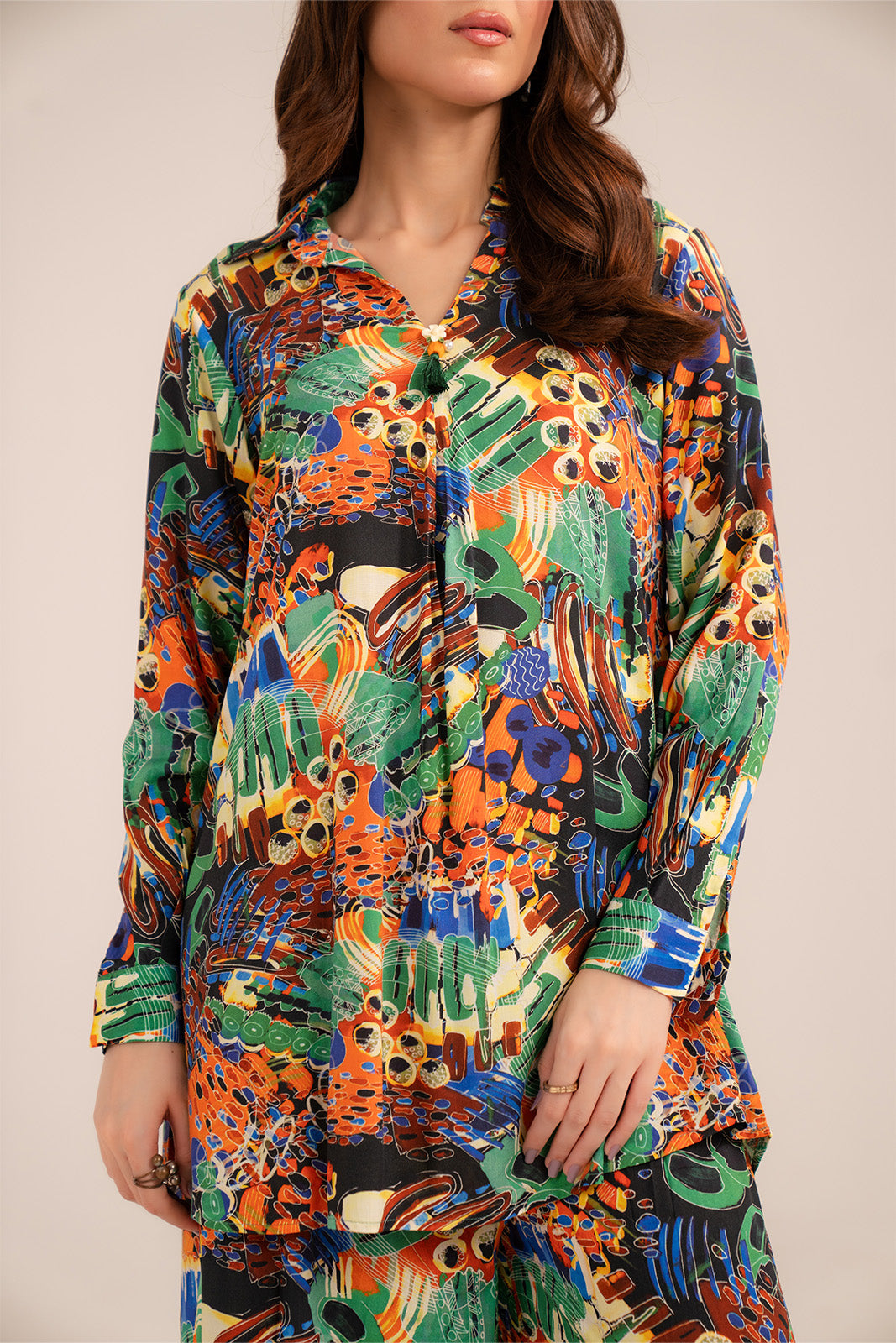 2 Piece Linen Solid Shirt/Bottom (CF0172)