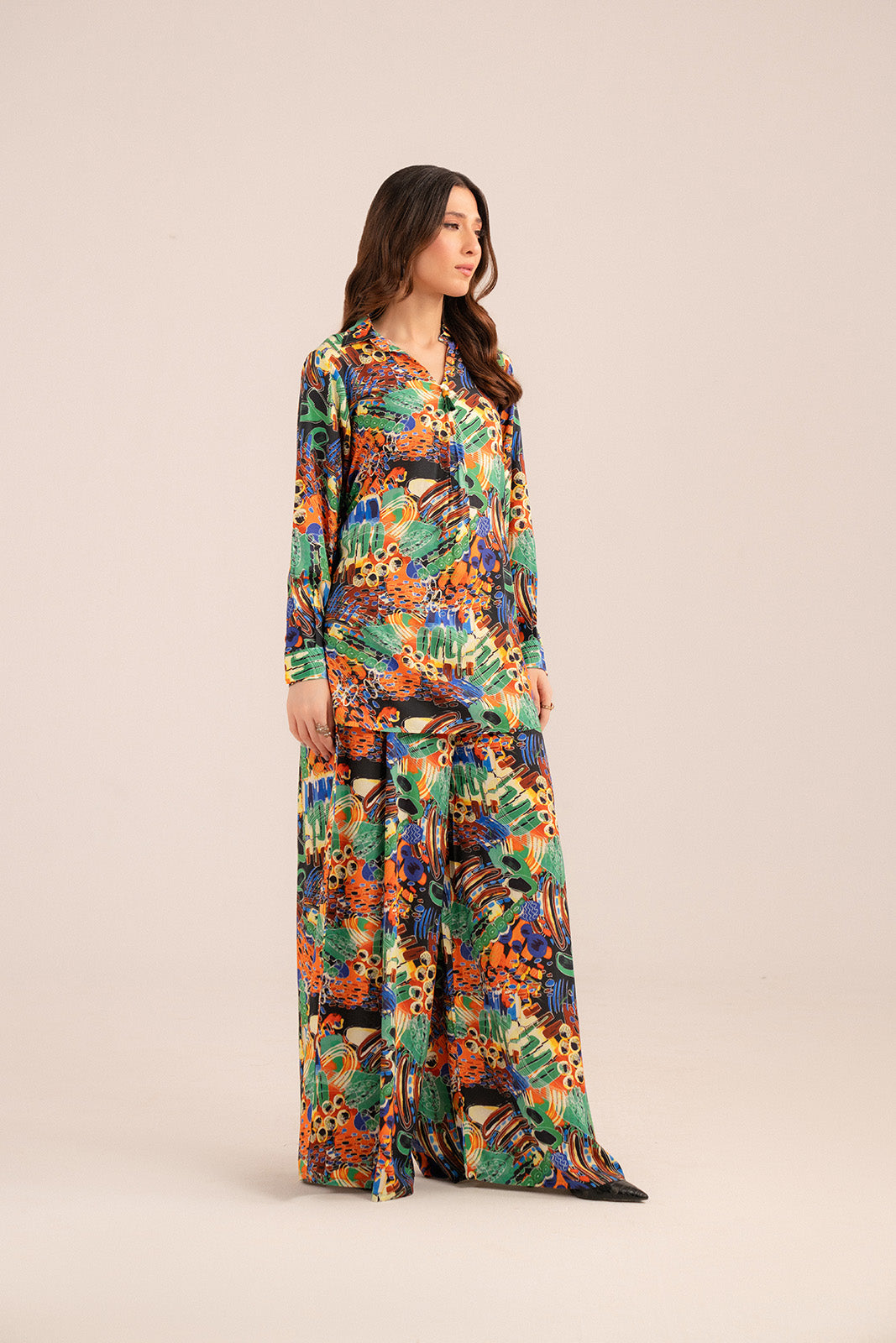 2 Piece Linen Solid Shirt/Bottom (CF0172)