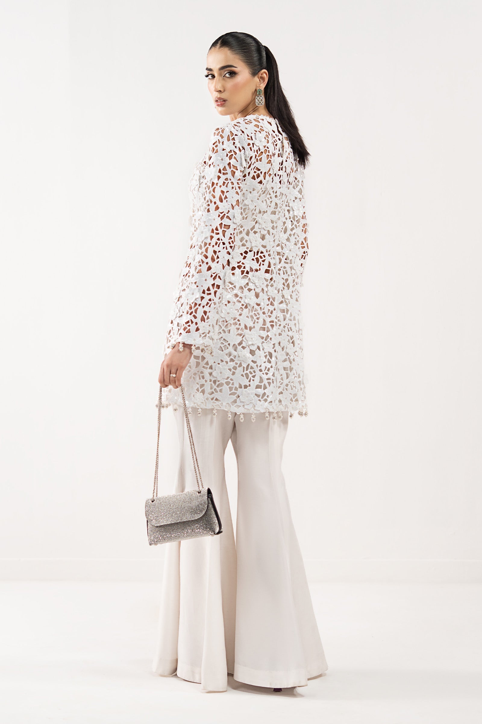 Embroidered Lace Fabric (1Pc)