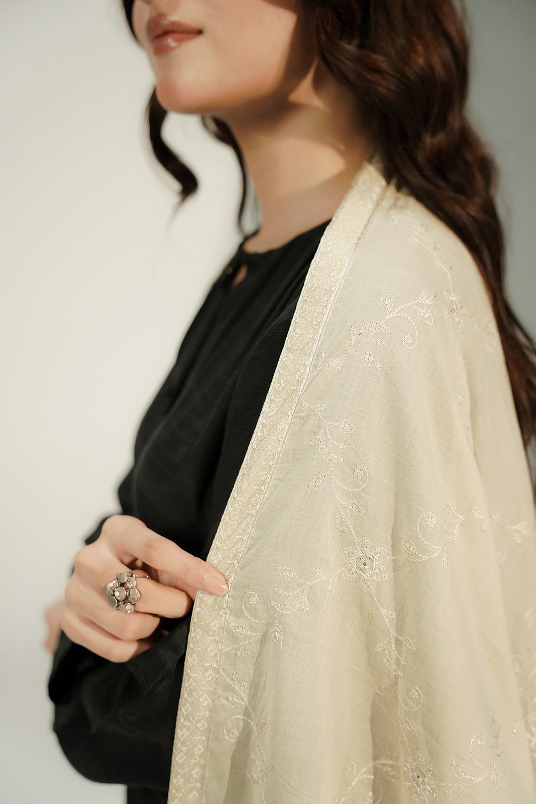 1 Piece Lawn Embroidered Shawl (CH0090)