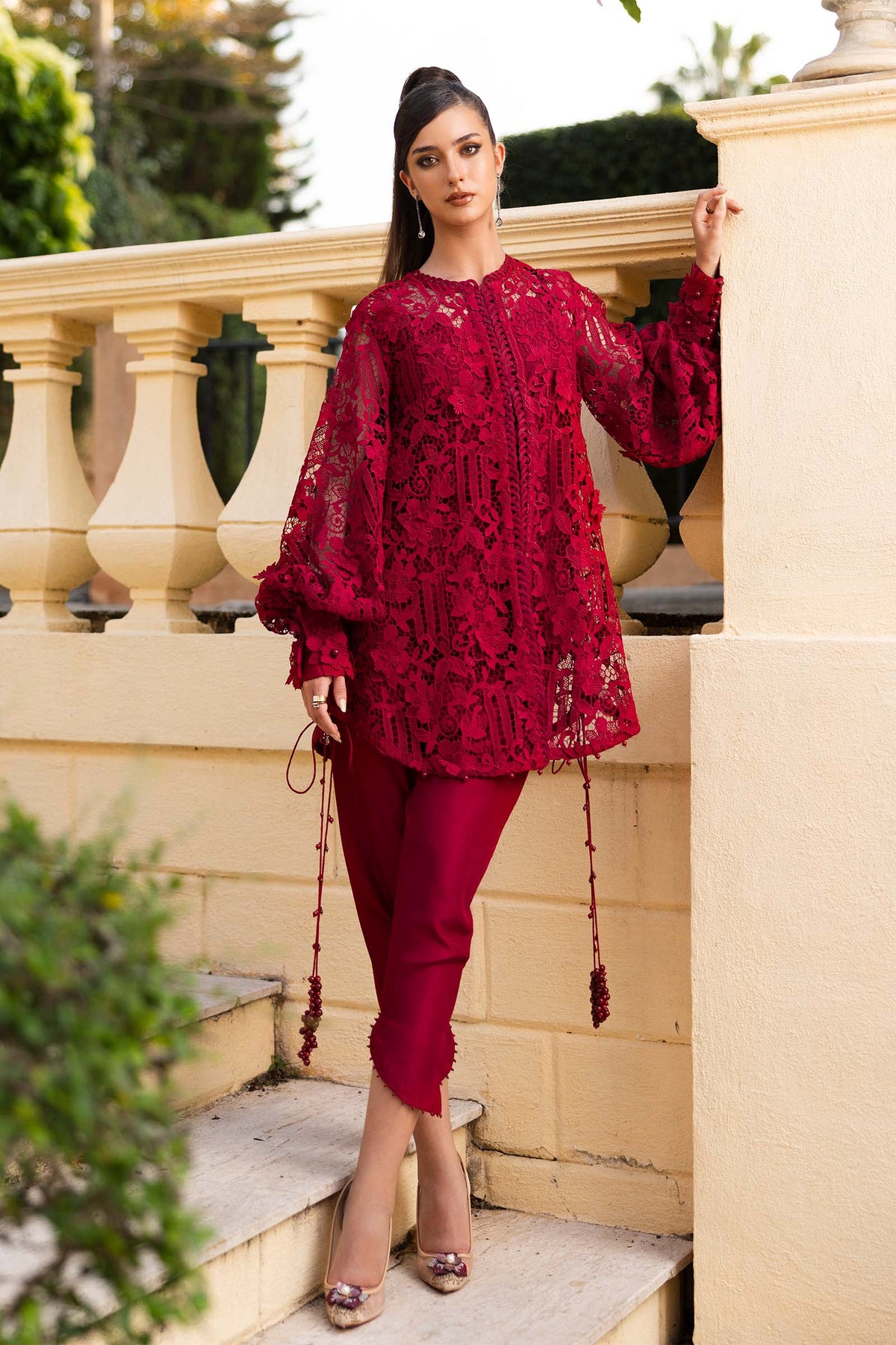 Embroidered Lace Fabric (1Pc)