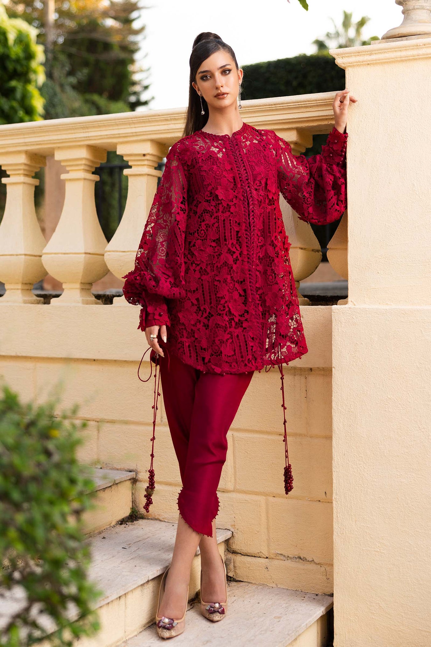 Embroidered Lace Fabric (1Pc)