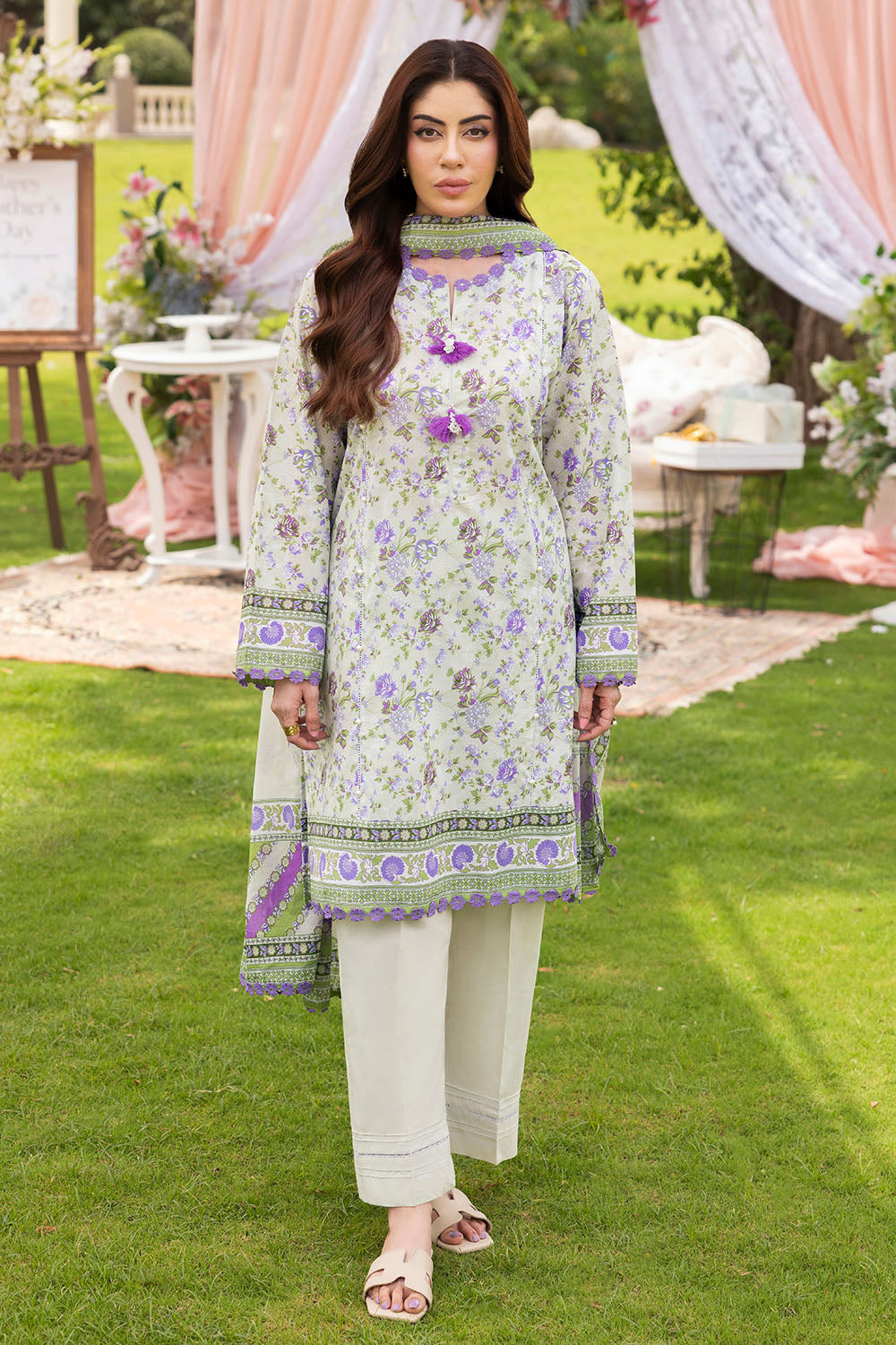 3 Piece Printed Suit