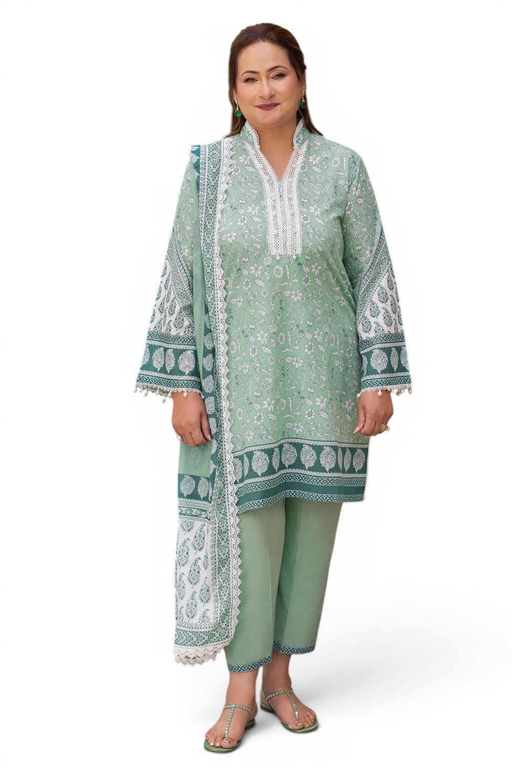 3 Piece Printed Suit