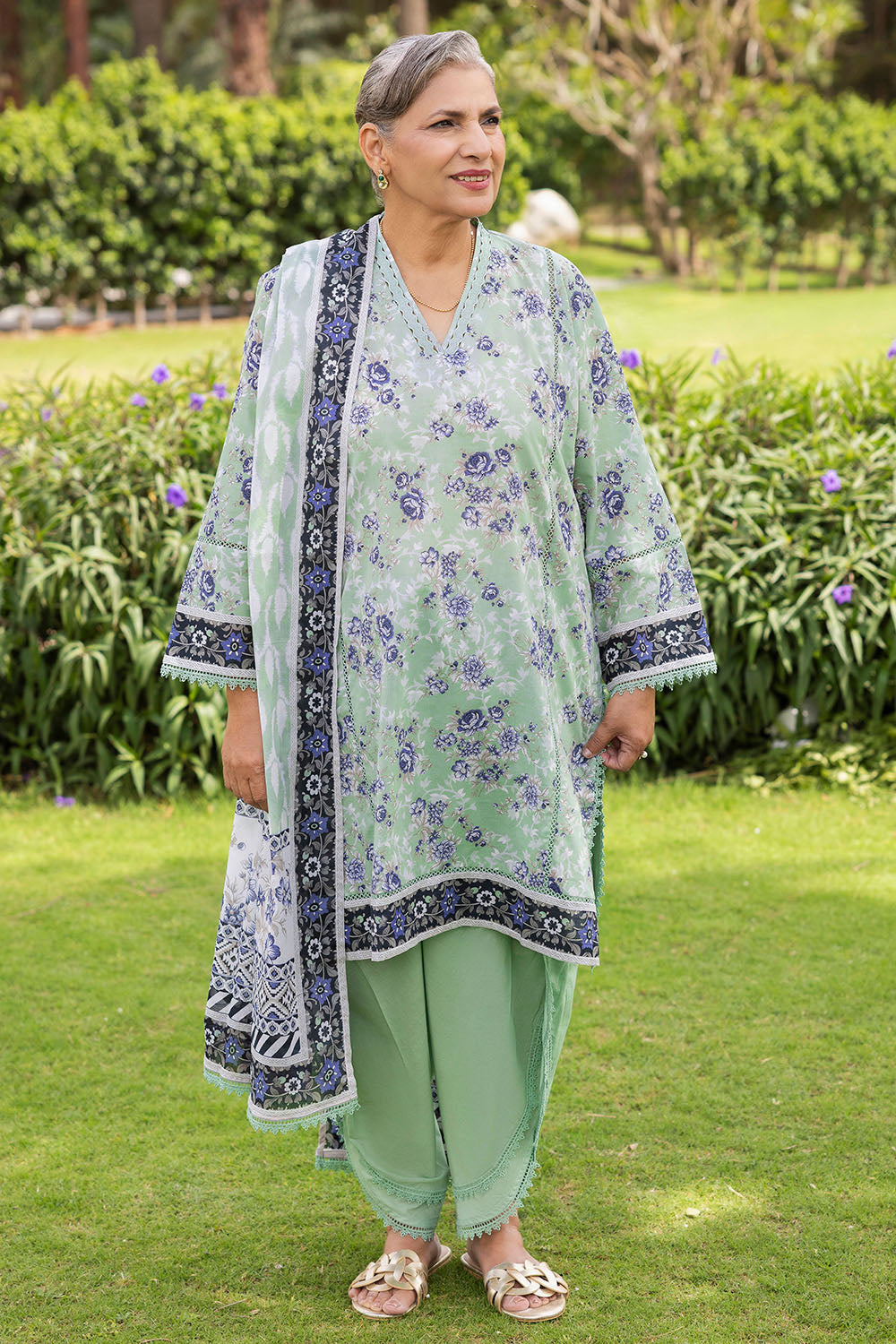 3 Piece Printed Suit