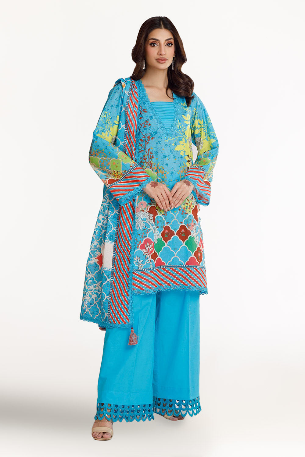3 Piece Unstitched Printed Lawn Suit