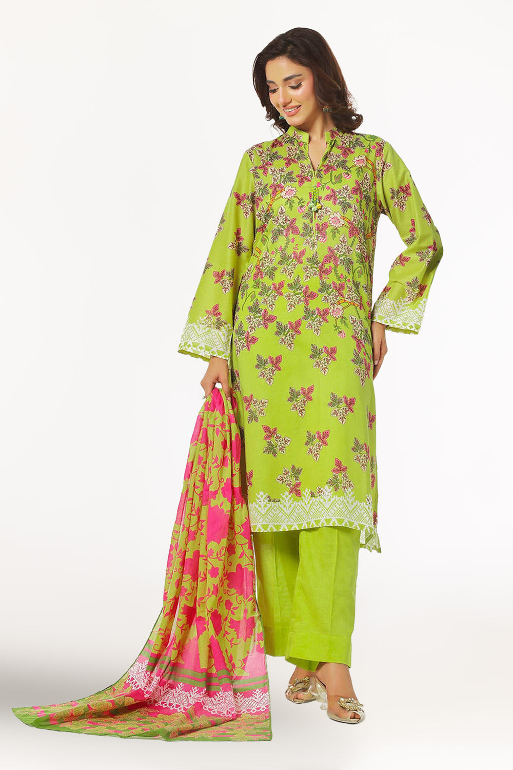 3 Piece Unstitched Printed Lawn Suit