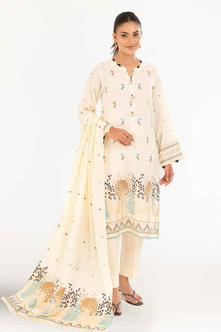 3 Piece Unstitched Jacquard Suit