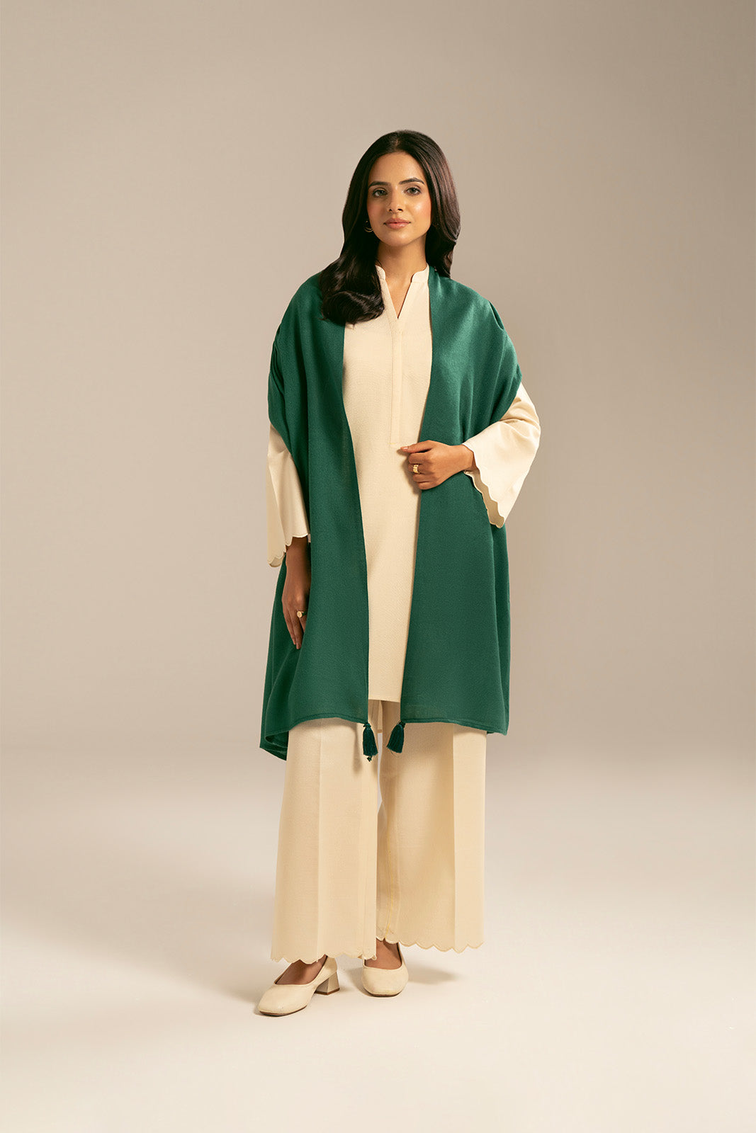 1 Piece Nepali Shawl Fabric Solid Stole (CO0009)