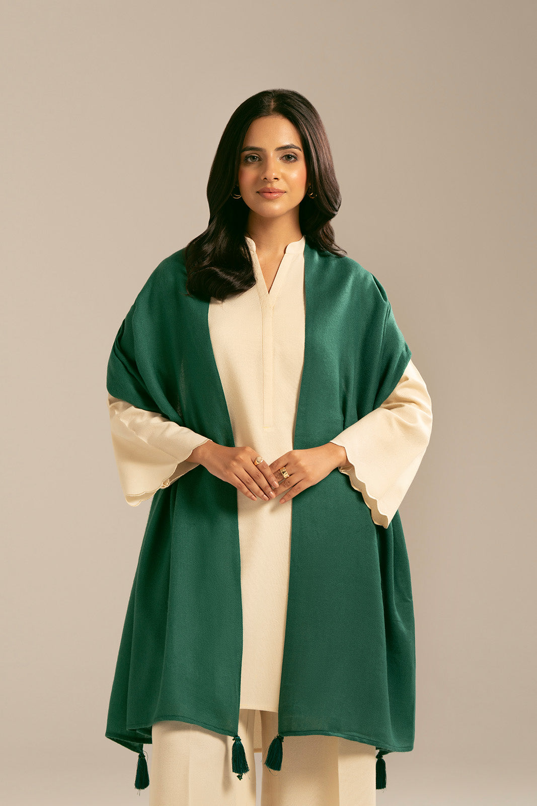 1 Piece Nepali Shawl Fabric Solid Stole (CO0009)