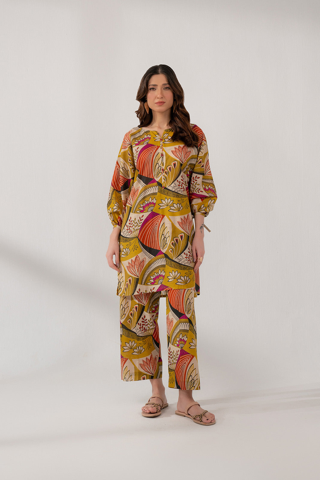 2 Piece Printed Slub Khaddar Printed Shirt (CP0218)