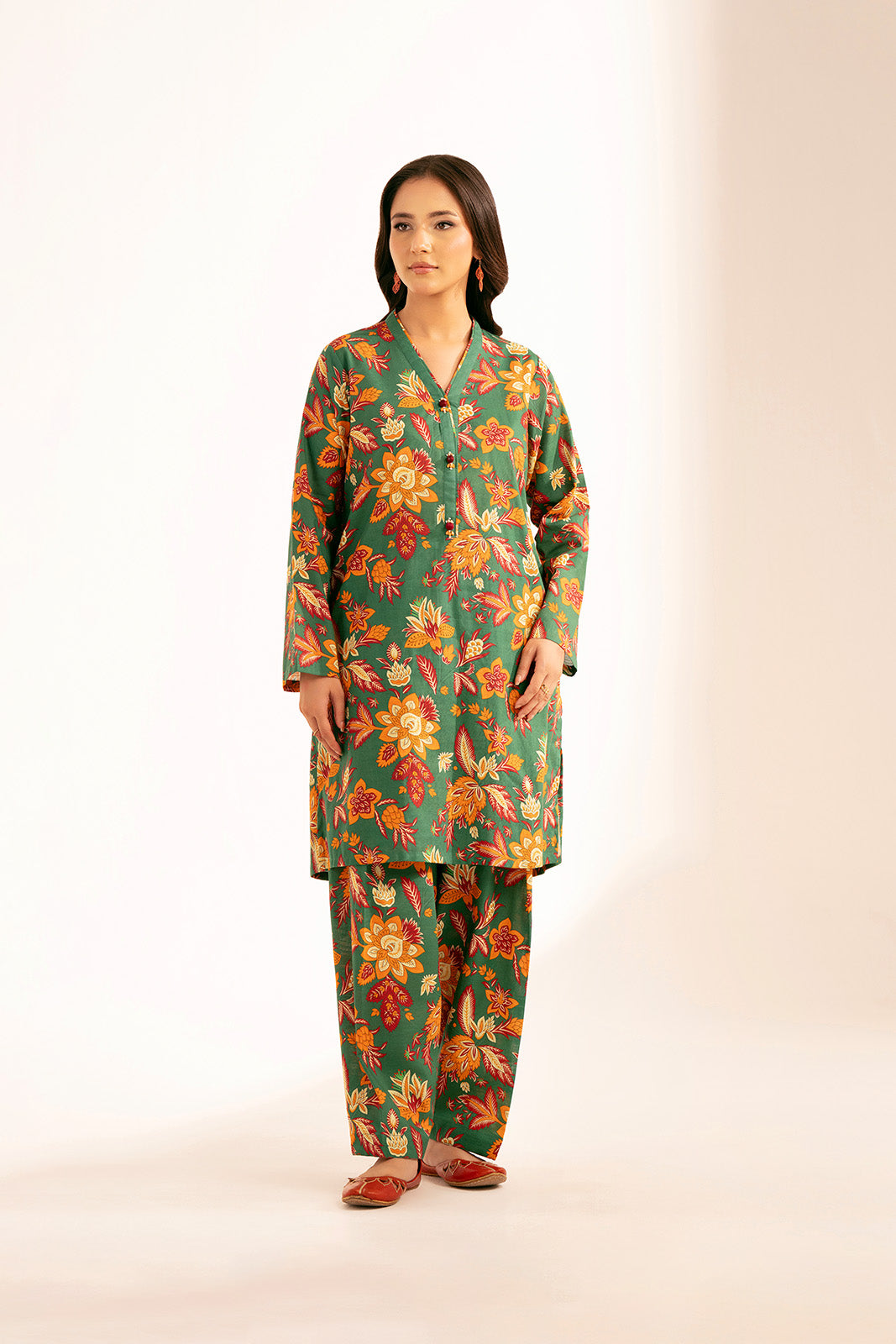 2 Piece Printed Slub Khaddar Printed Shirt (CP0221)