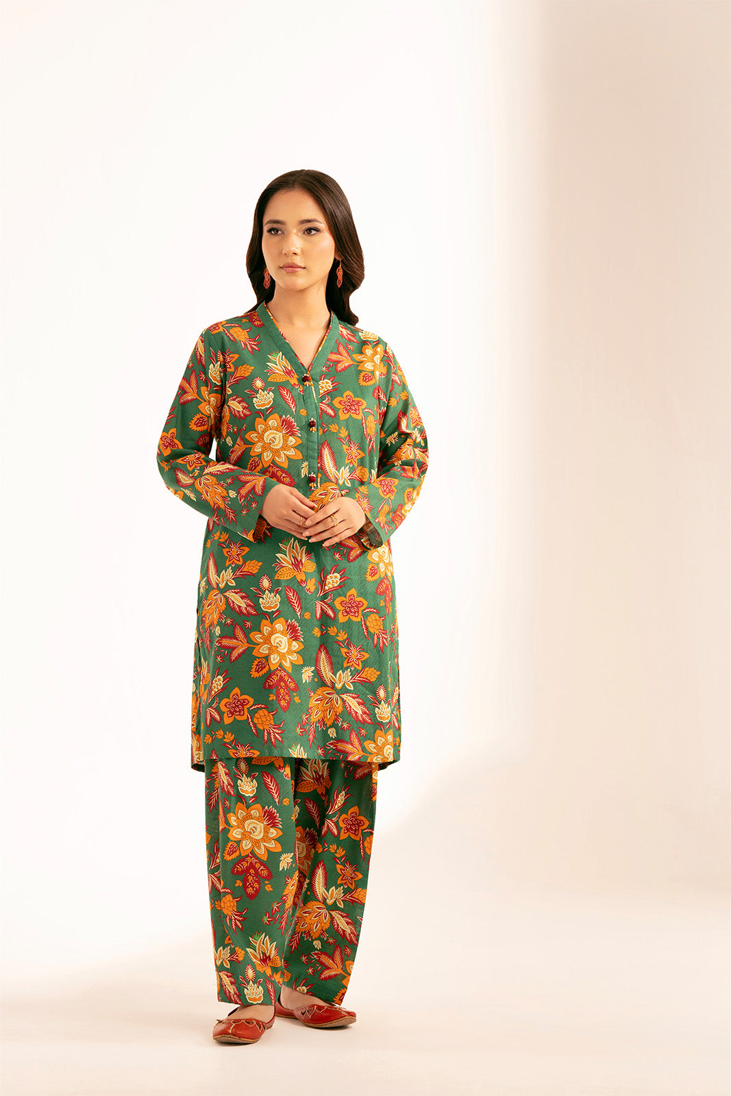 2 Piece Printed Slub Khaddar Printed Shirt (CP0221)