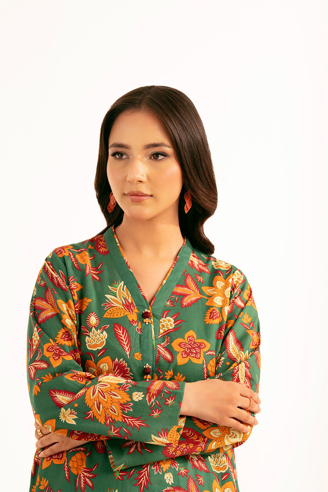 2 Piece Printed Slub Khaddar Printed Shirt (CP0221)